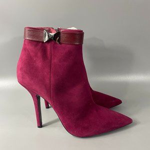 New Marco Barbabella Heel Red Suede Ankle Boots, Size 40